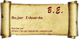 Bojer Edvarda névjegykártya